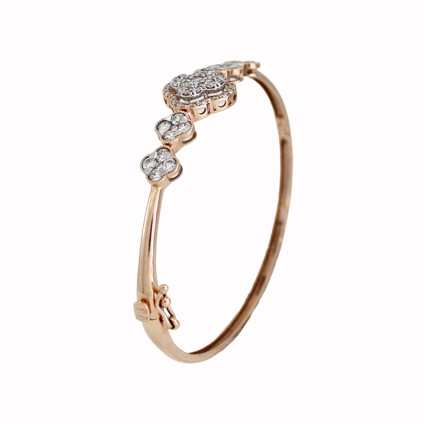 14K Gold White Diamond bangle