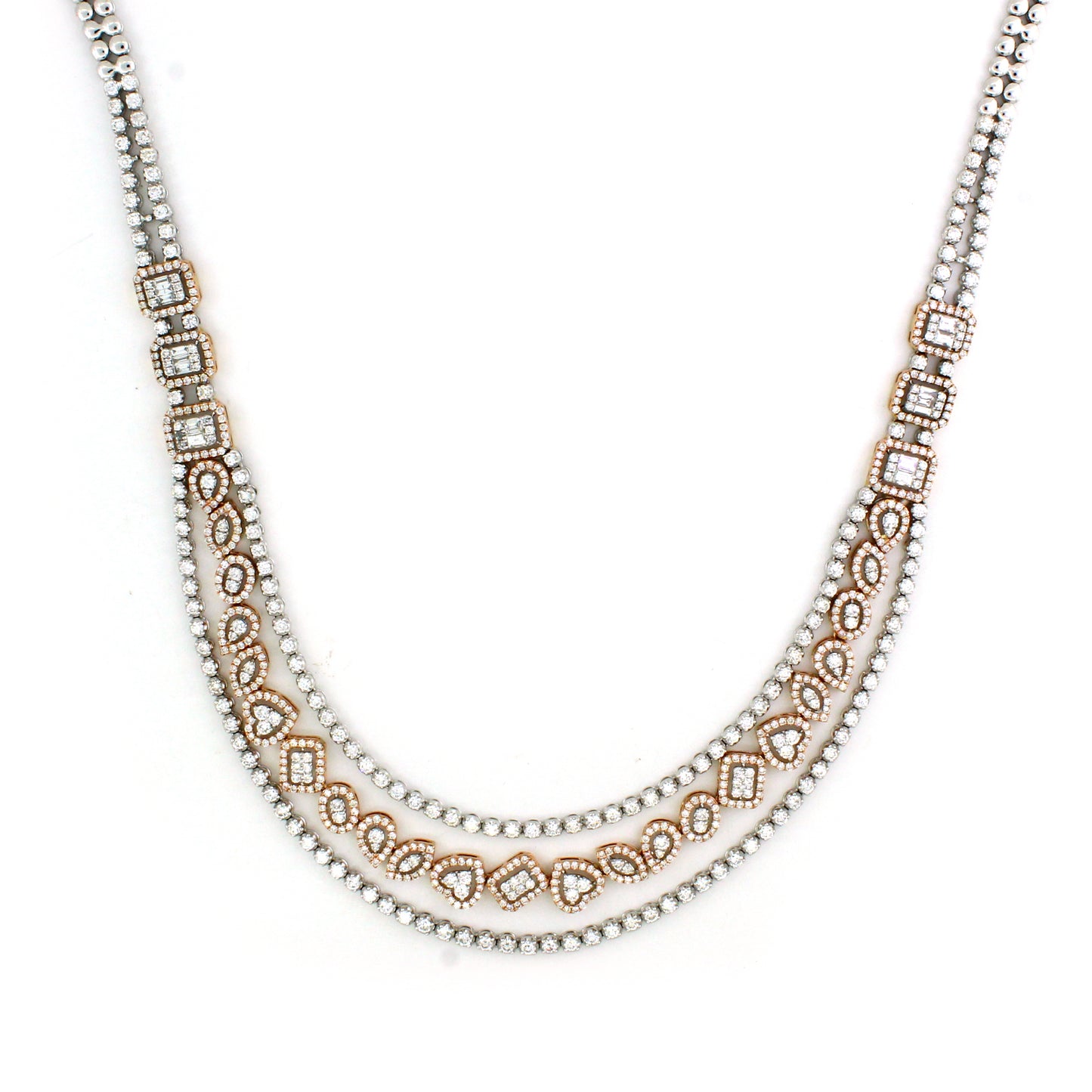 14K Gold White Diamond Solitaire Necklace Center Diamond