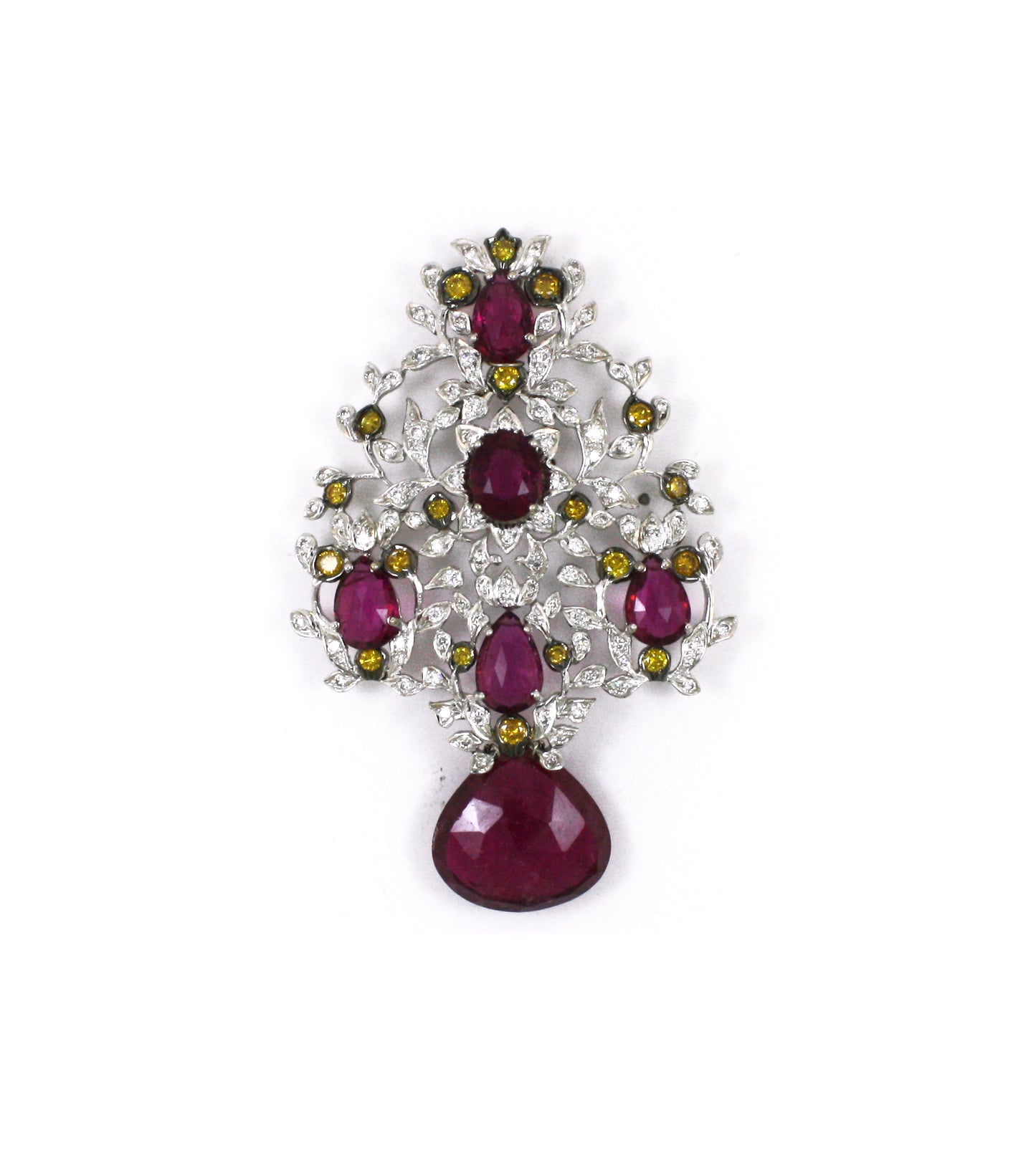 4.27 ct Pear Tourmaline with White Diamond Pendant in 18K Gold