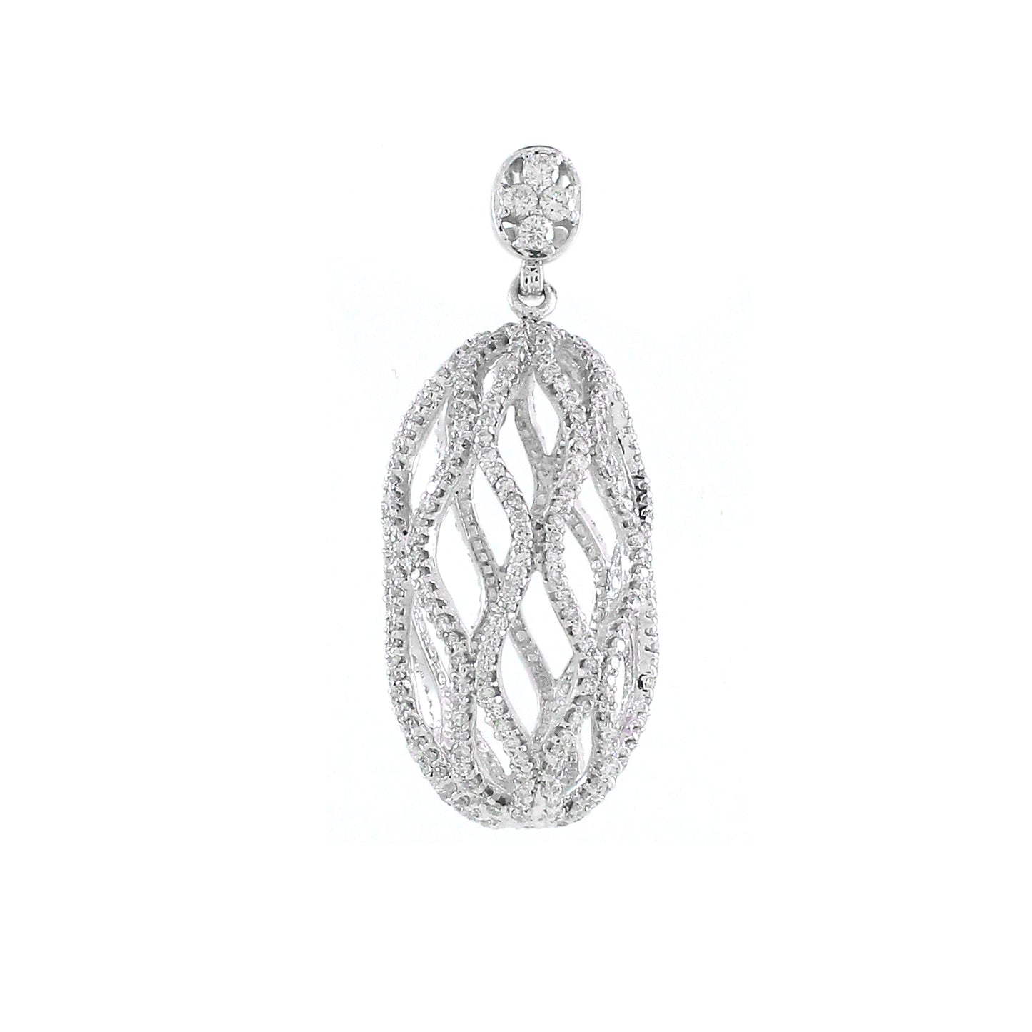 2.67 ct Oval White Diamond Pendant in 18K Gold