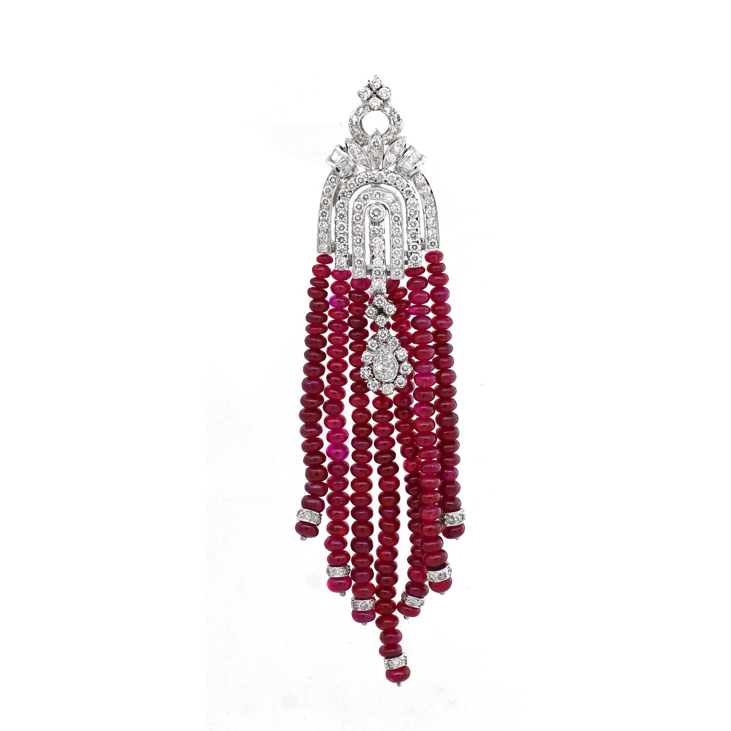 2.77 ct Oval Ruby with White Diamond Pendant in 14K Gold
