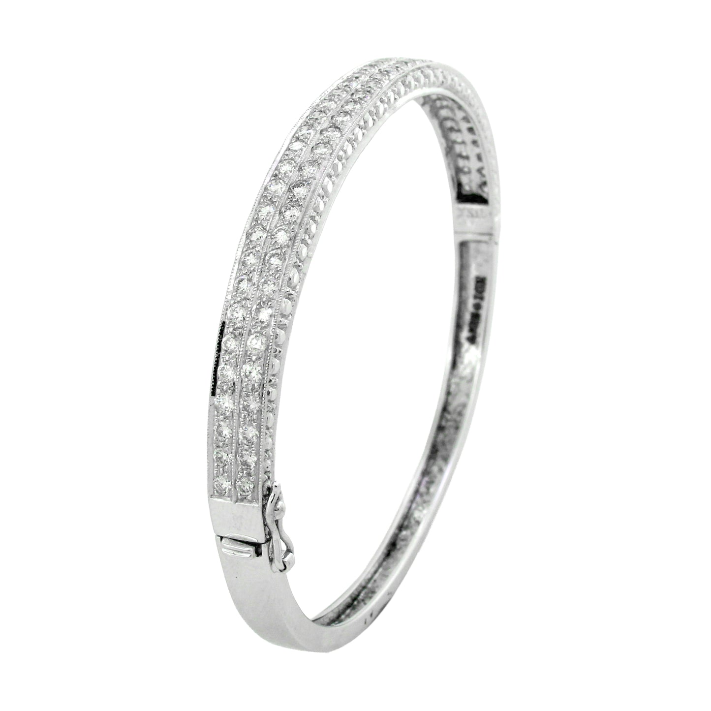 18K White Diamond Pave Bracelet with Round Diamonds