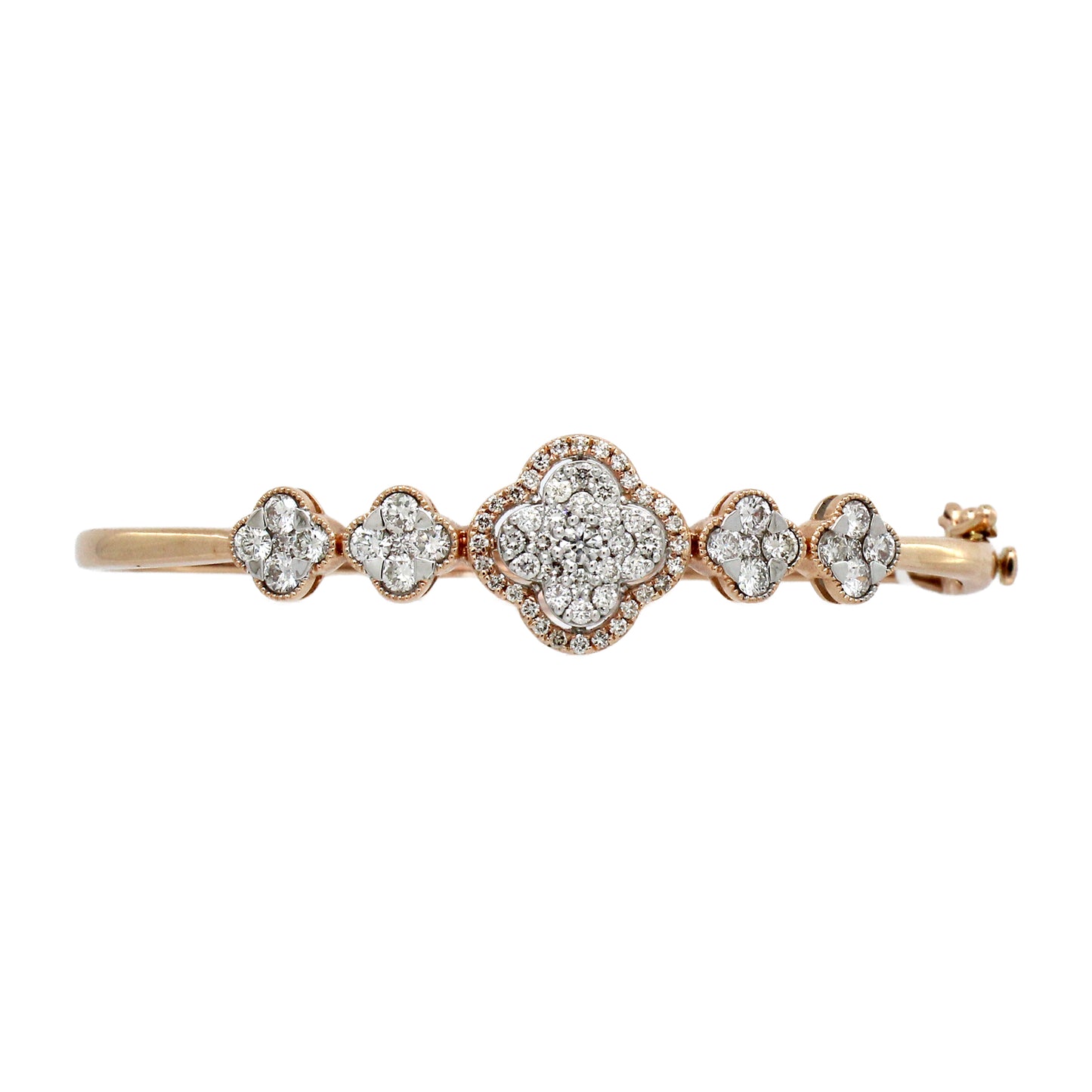 14K Gold White Diamond bangle