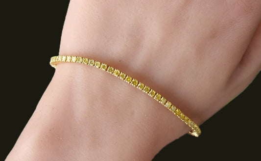 4 carats Canary Diamond Tennis Bracelet in 14K