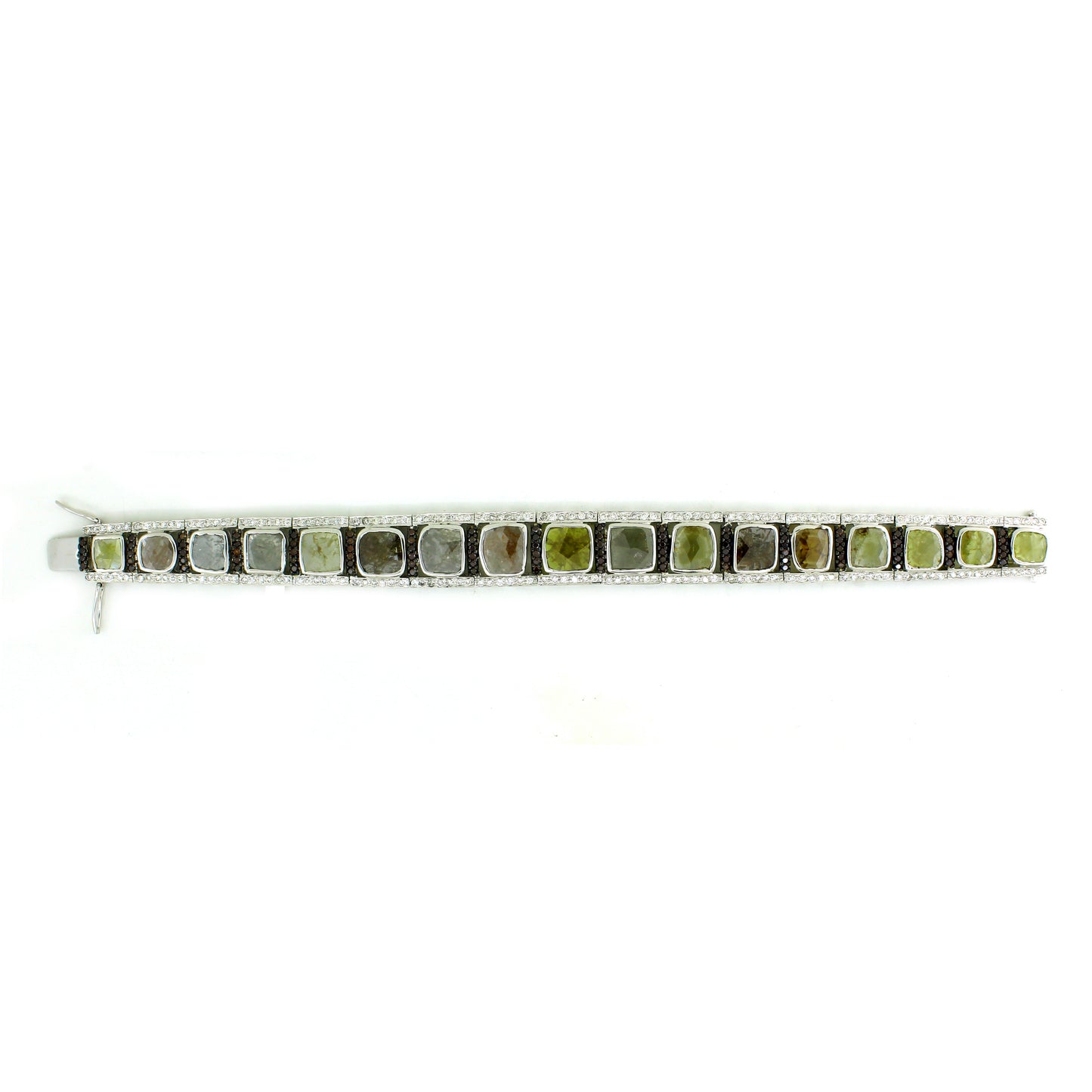 18K White Gold Diamond Slice Bracelet
