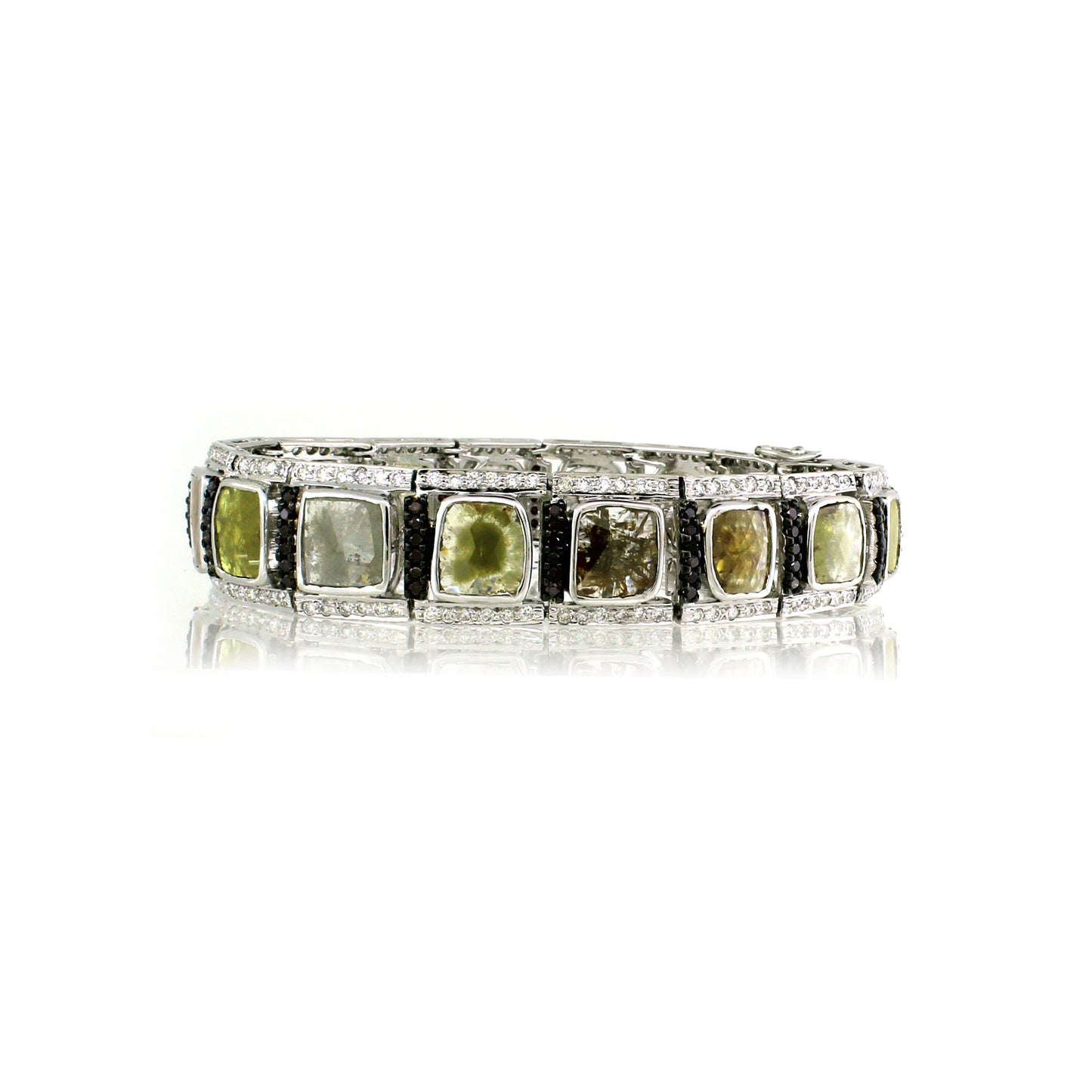 18K White Gold Diamond Slice Bracelet