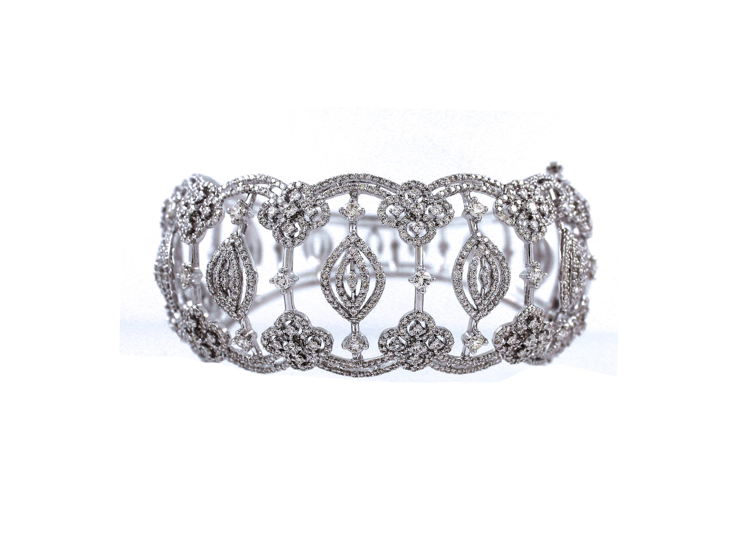 14K White Diamond Bracelet