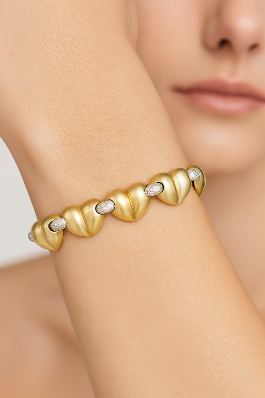 72.77 gms 18K Gold White Diamond Modern Bracelet