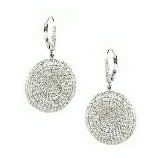 4.17 ct Round White Diamond Earrings in 18K Gold