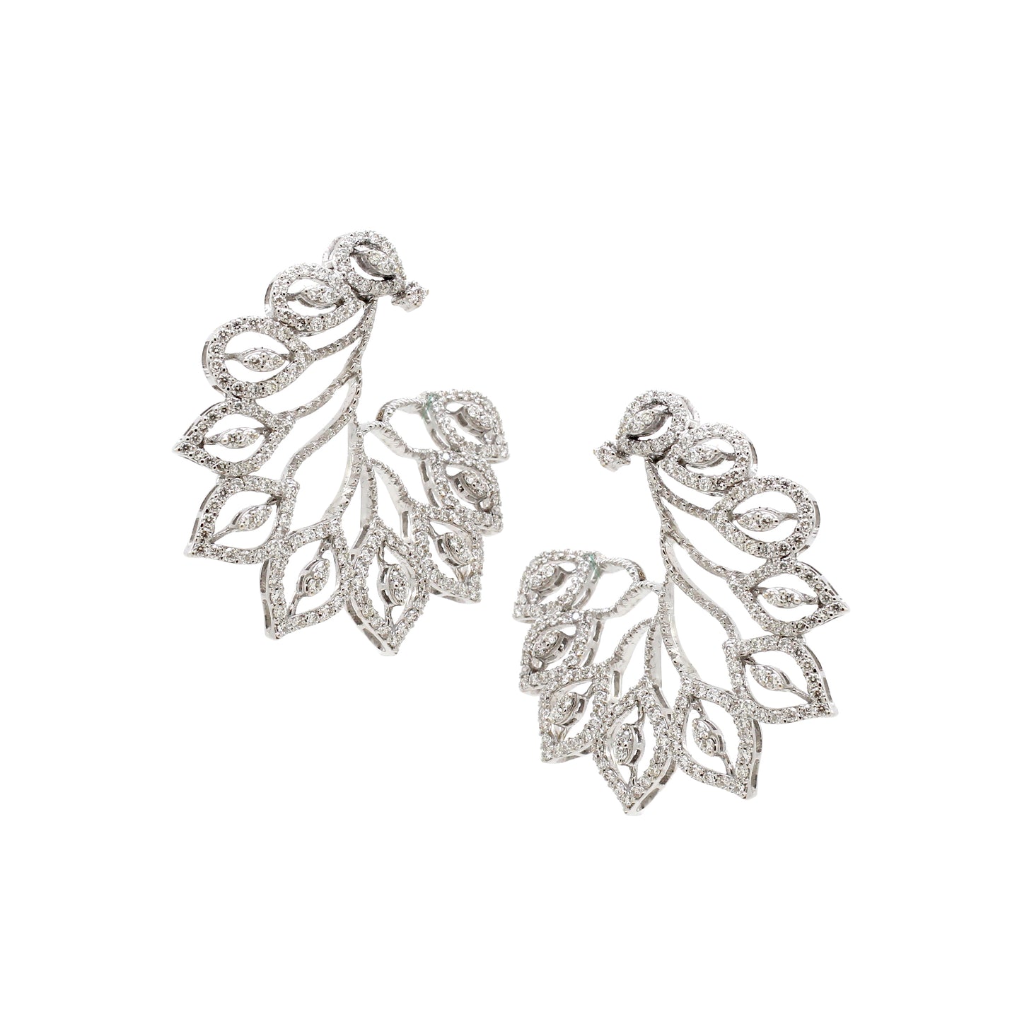 2.18 ct Marquise White Diamond Earrings in 18K Gold