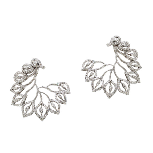 2.18 ct Marquise White Diamond Earrings in 18K Gold
