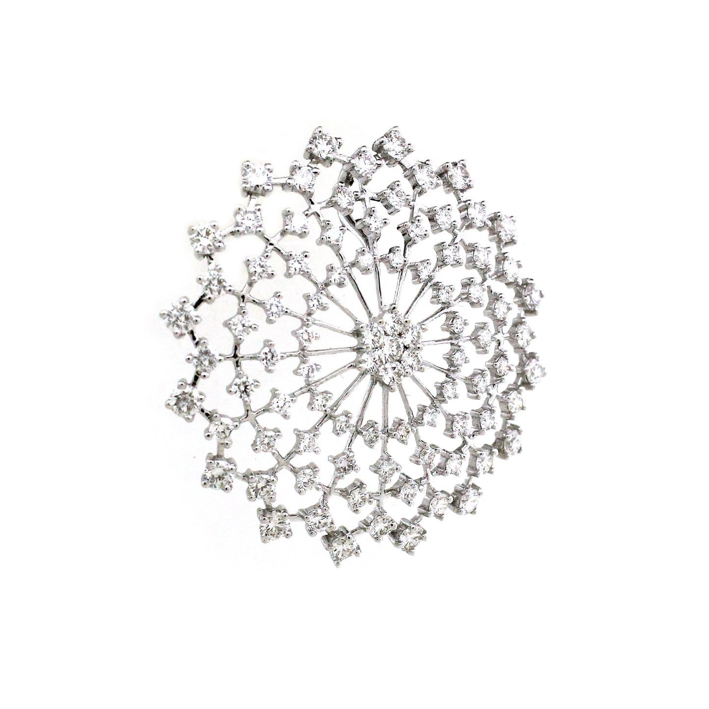 3.13 ct Round White Diamond Pendant in 18K Gold