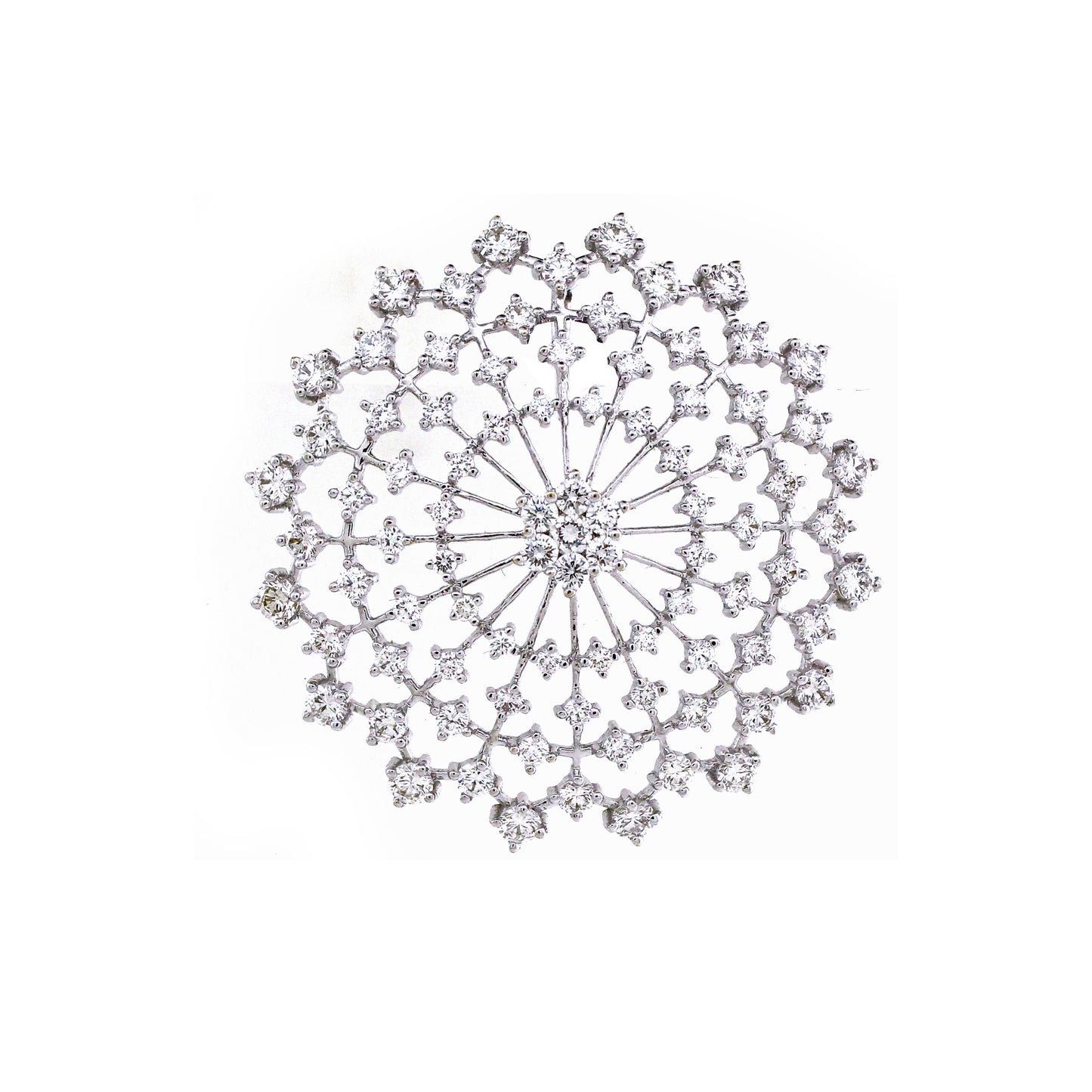3.13 ct Round White Diamond Pendant in 18K Gold