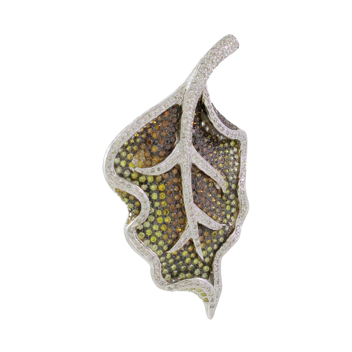 2.53 ct Round Mix Color Diamond Pendant in 14K Gold