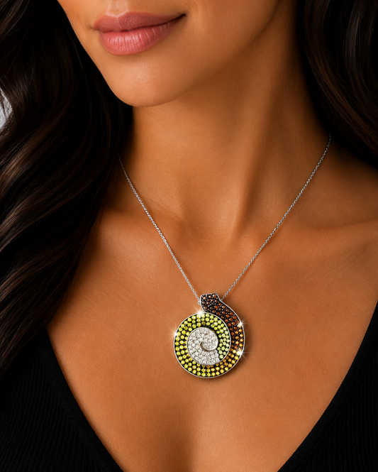 2.49 ct Round Mix Color Diamond Pendant in 18K Gold