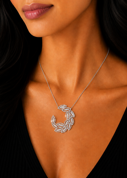 2.85 ct Round White Diamond Pendant in 18K Gold