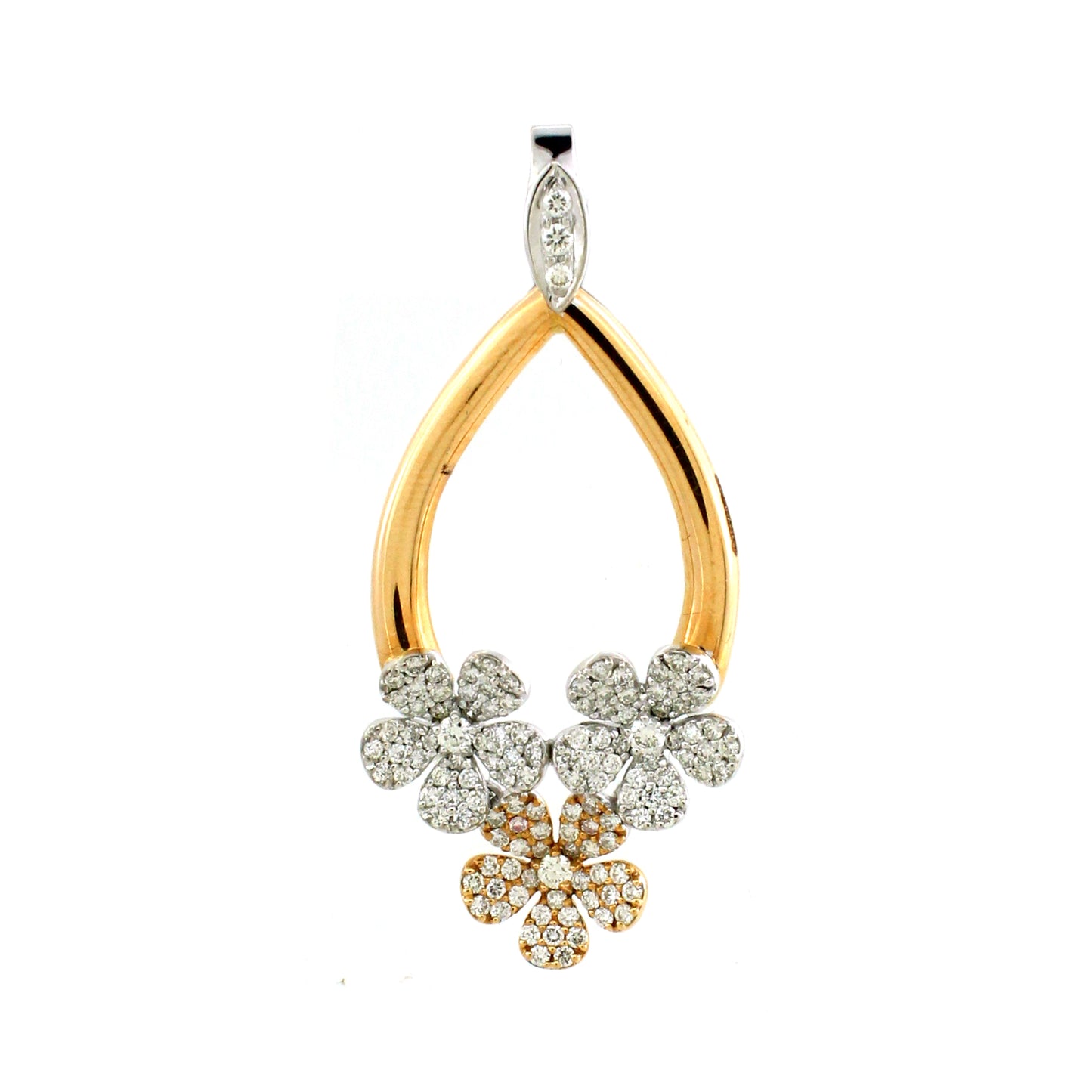 0.74 ct Round White Diamond Pendant in 18K Gold