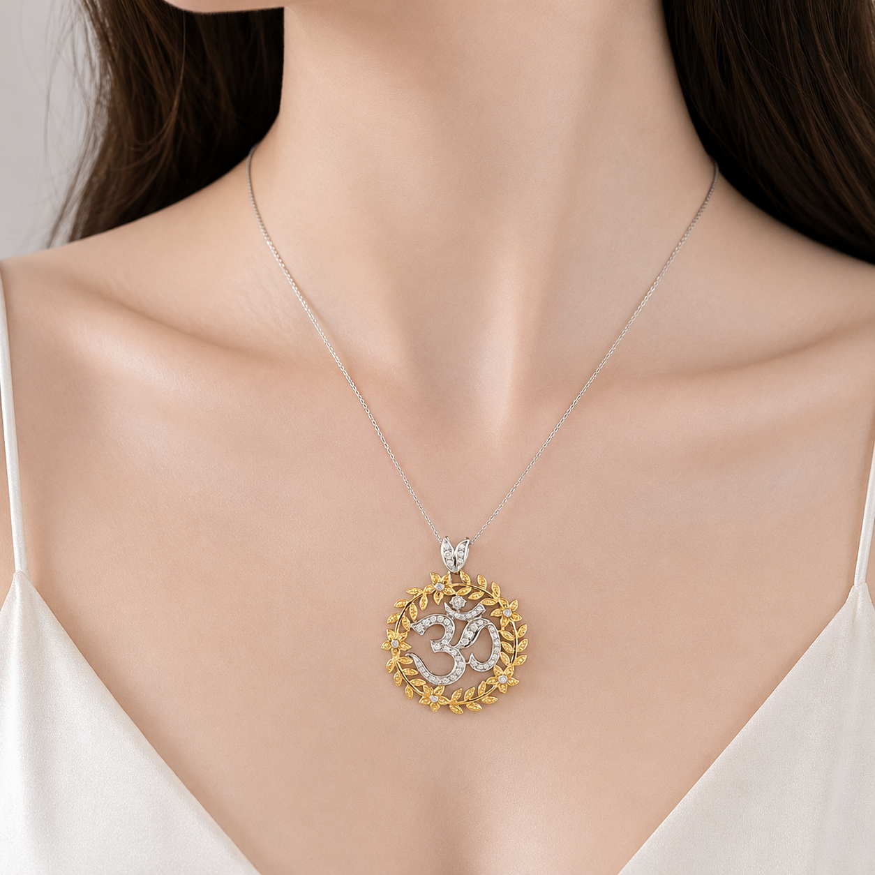 0.57 ct Ruby with White Diamond Pendant in 18K Gold