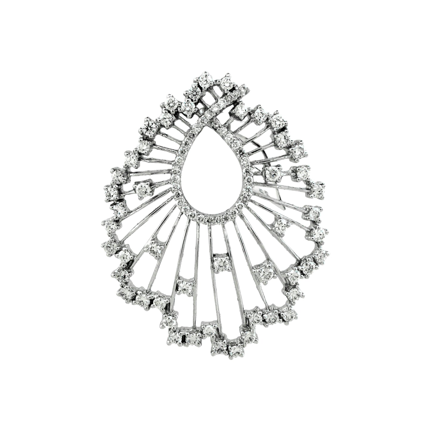 1.49 ct Pear White Diamond Pendant in 18K Gold