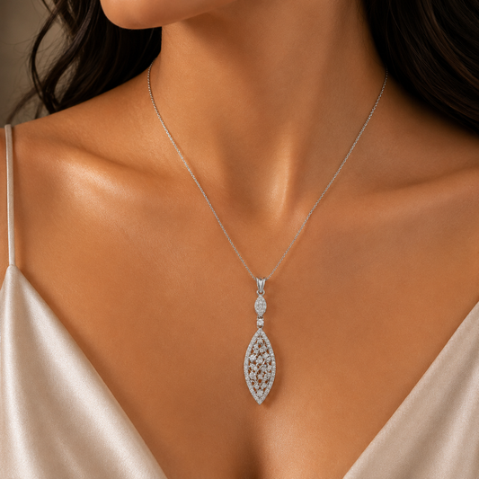 0.71 ct Round White Diamond Pendant in 18K Gold