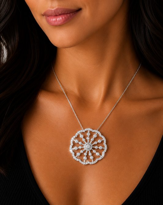 0.64 ct Round White Diamond Pendant in 18K Gold